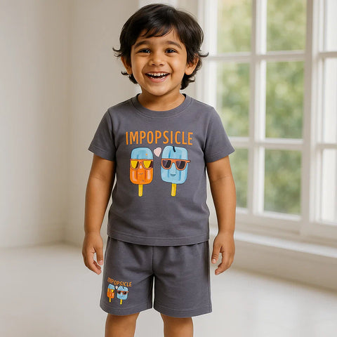 Lucido - T-Shirt & Shorts - Grey - Friend