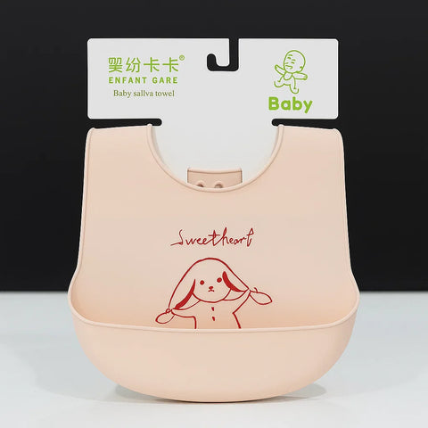 Silicon Container Bib - Peach - Sweetheart