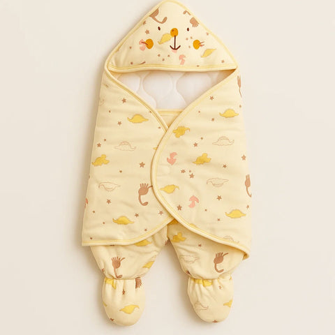 Street Six - Swaddling Blanket - Yellow - Dinosaurs
