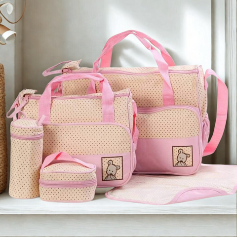 5 Pieces Dotted Bag Set