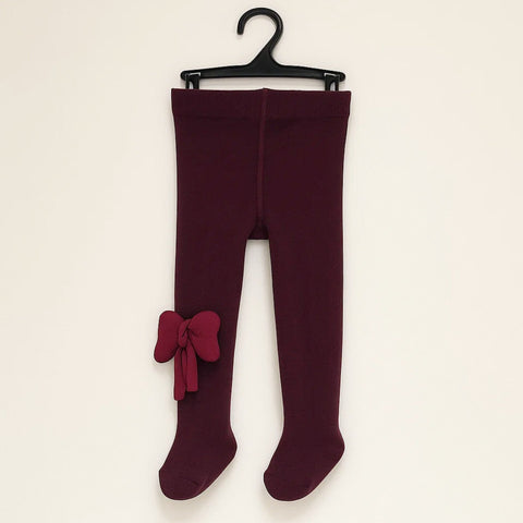 Sunny Time - Legging - Bow - Dark Purple - (M-3 to 4 Years)