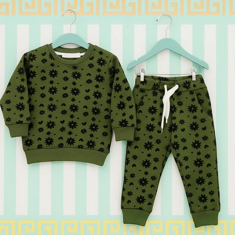Z Kids - 2 Pieces - Suit Set - Green - Flower - 25