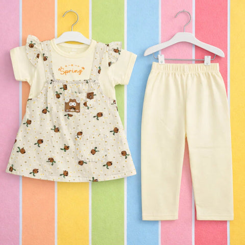 Junior - 2 Pieces - Frock Set - Off White - Spring