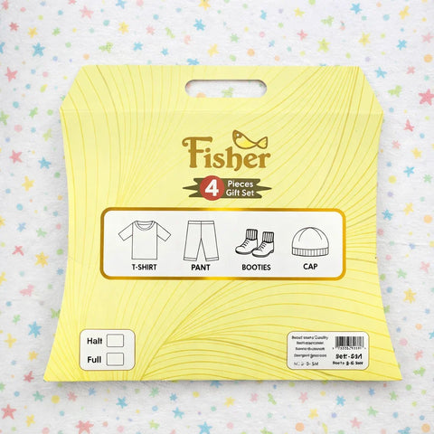 Fisher - Cotton Interlock - 4 Pieces - Peach - Cats - Starter Pack Box