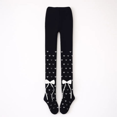 XUEYUR - Legging - Hearts & Bow - Black - (5-6 Years)