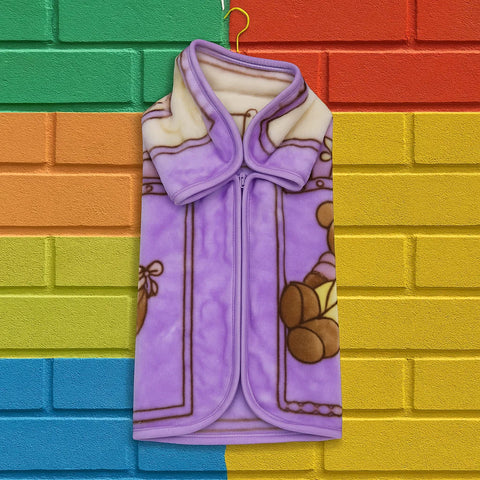 Junio Kids Single Ply - Zip Blanket - Purple - Single Bear - 25