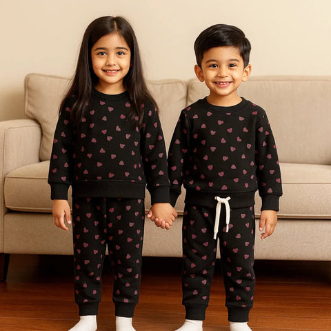 Z Kids - 2 Pieces - Suit Set - Black - Hearts - 25