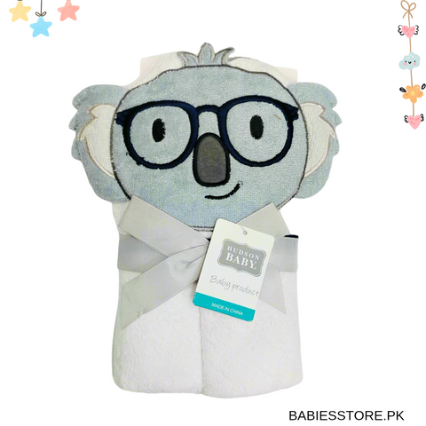 Baby Hooded Bath Towel - Bluish Grey - Koala