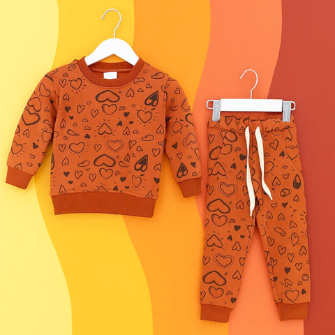 Z Kids - 2 Pieces - Suit Set - Rust - Hearts - 25