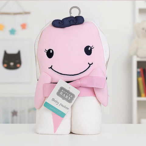 Baby Hooded Bath Towel - Pink - Dolphin