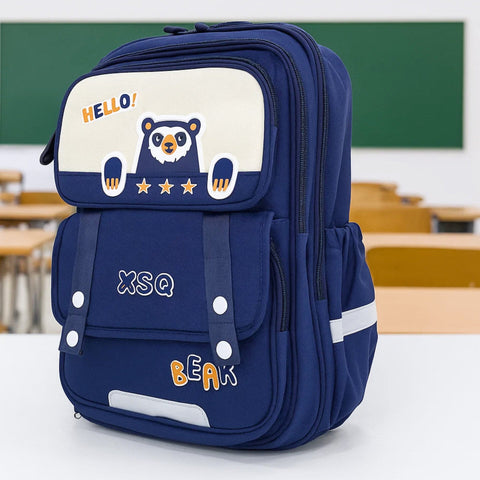 School Bag - Navy - Bear - DW08
