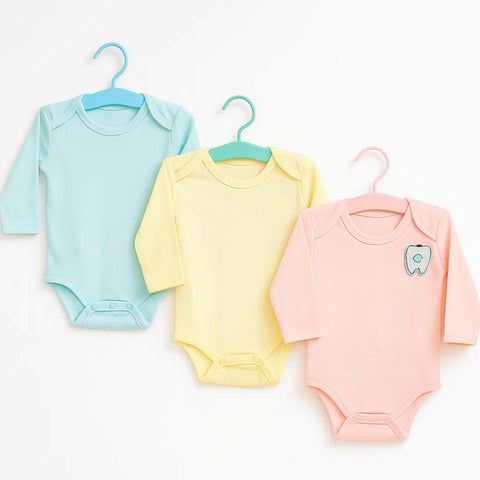 Super Kid Pack of 3 Body Suits - Mix Colors