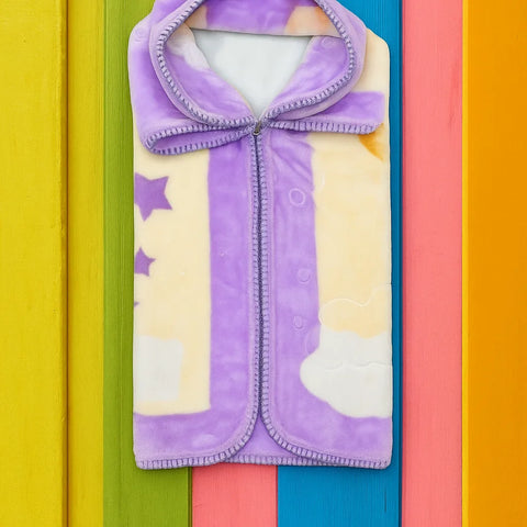 Lucky Baby Double Ply - Zip Blanket - Purple - Elephant & Balloons  - 25