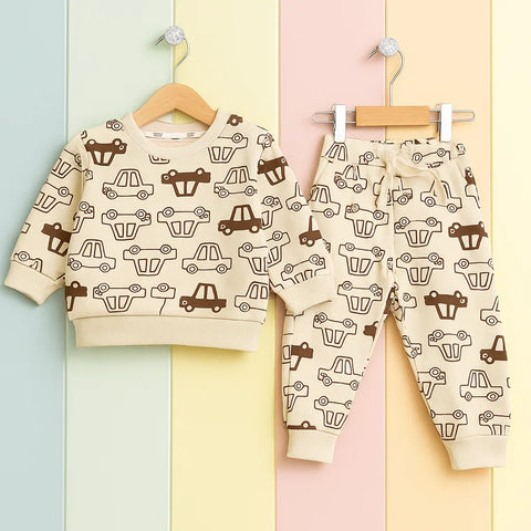 Z Kids - 2 Pieces - Suit Set - Skin - Brown Car - 25