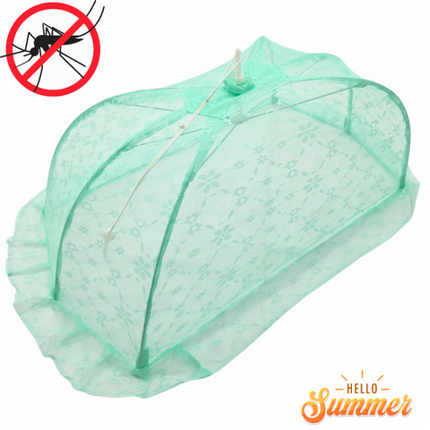 Stainless Steel - Foldable Umbrella Mosquito Net - Green