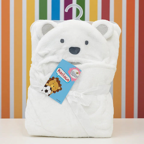 Hoodie Blanket - Pure White Bear