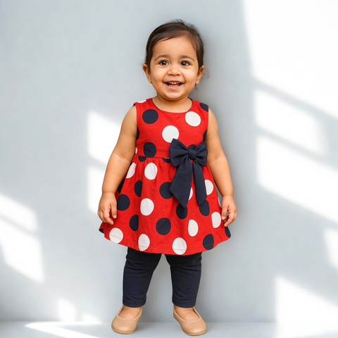 Street Six - Frock - Red - Circles