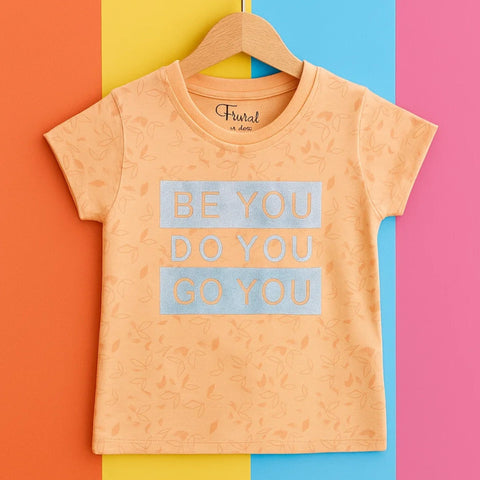 Floral - Cropped T-Shirt - Be You - Peach