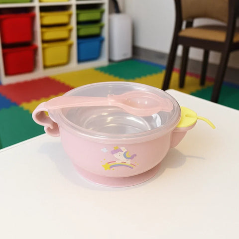 2 In 1 - Kiko - Stick On - Insulated Feeding Set - Pink