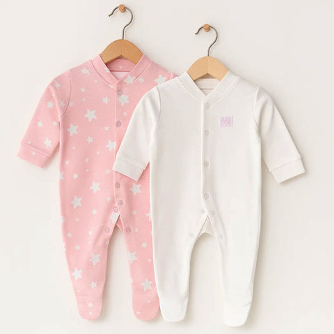TBS - Pack of 2 Sleep Suits - Pink - Stars & Cuddles