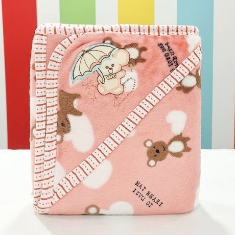 Fleece - Wrapping Sheet - Umbrella & Bear - Pink - 25