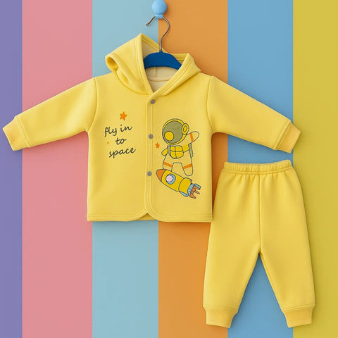 2 Pieces - Hooded Set - Yellow - Astronaut