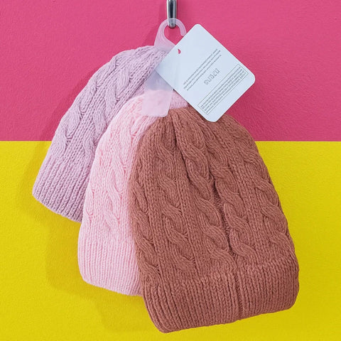 Hudson Baby - Pack of 3 Caps - Pink Purple Coffee Pink
