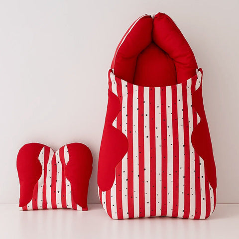 Velvet - Carry Nest - Red - Stripes - 25