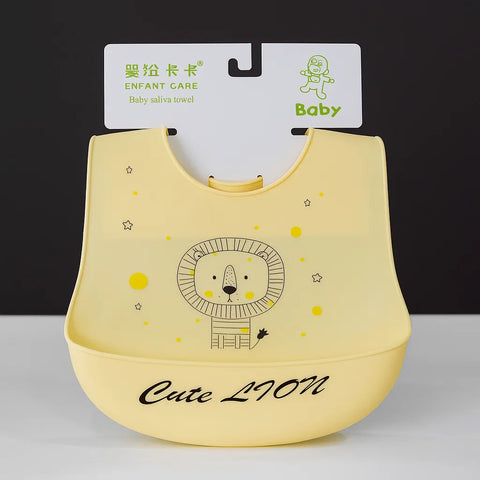 Silicon Container Bib - Yellow - Lion