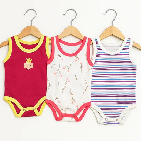 TBS - Pack of 3 Onesies - Girls - Pink & Leaves