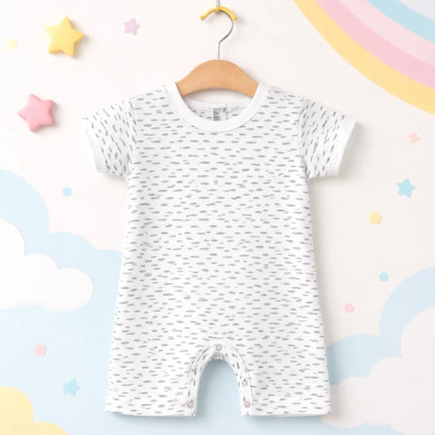 Next - Cotton Jersey - Short Leg Romper - Grey - Drop