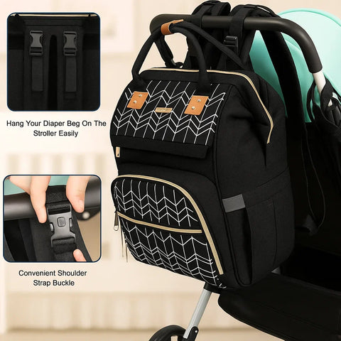 Babeyer - Waterproof Diaper Backpack - Black