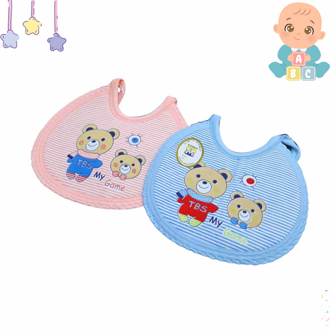 Pack of 2 - Game Bibs - Round - Blue & Pink
