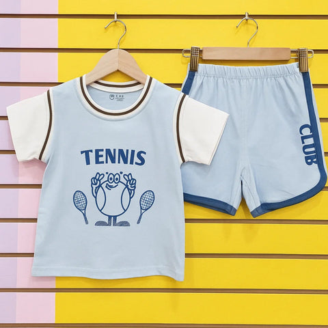 T-Shirt & Shorts - Tennis - Blue - China