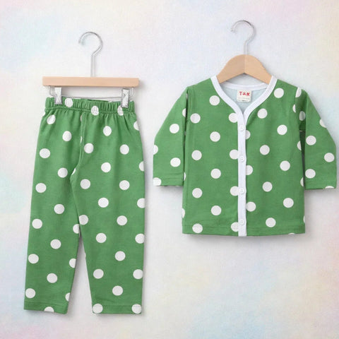 TBS - Cotton Jersey - Night Suit - Green - Circle - 26