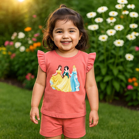 TBS_BRL - T-Shirt & Shorts - Pink - Disney Princess