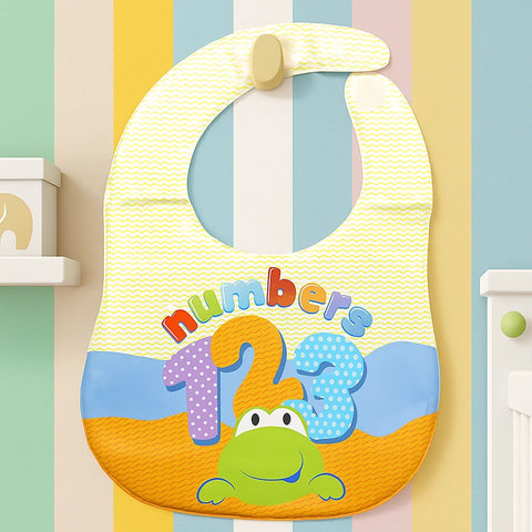 Baby Bib - Orange - Numbers