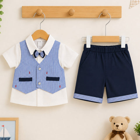 GM - 2 Pieces - Suit Set - Blue - Lining