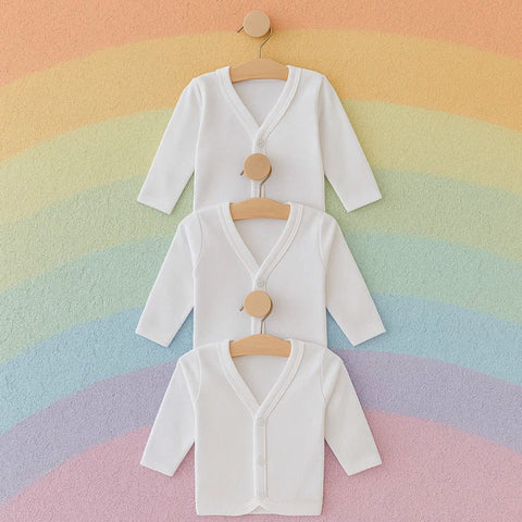 Pack of 3 - Front Open Vests - White