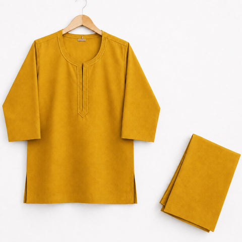 TBS - Cotton - Round Neck - Kurta Shalwar - Mustard - 26