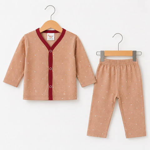 TBS - Cotton Jersey - Night Suit - Peach - Sparkle - 26