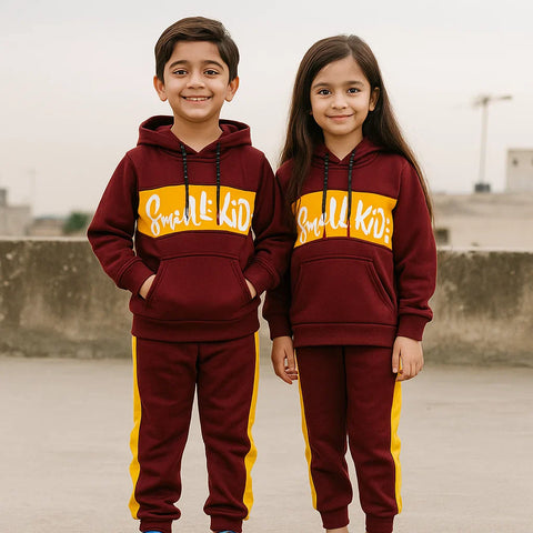 Super Kid Track Suit - Maroon & Yellow