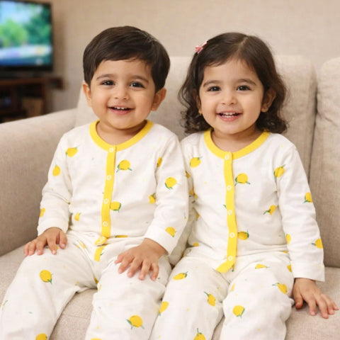 TBS - Cotton Jersey - Night Suit - Yellow - Lemon - 26