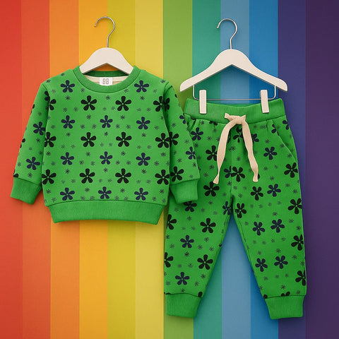 Z Kids - 2 Pieces - Suit Set - Light Green - Flowers - 25