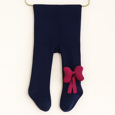 Sunny Time - Legging - Bow - Navy - (XS-6-9 Months)