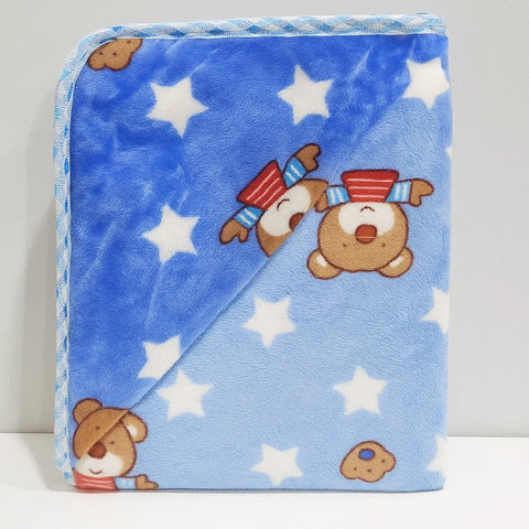 Fleece - Wrapping Sheet - Bear & Star - Blue - 25