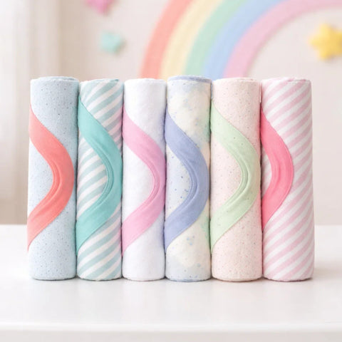 Little Home Baby - 6 Pack Face Towels - Colors