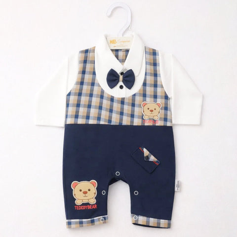 GM - Romper - Skin & Navy - Teddy Bear