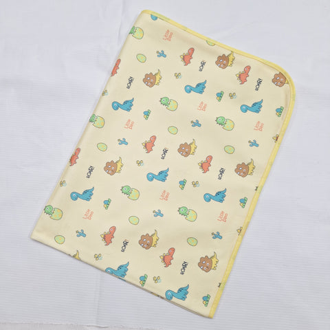 Diaper Changing Sheet - Large - 31*24 Inches - Yellow - Dino