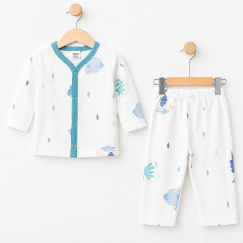 TBS - Cotton Jersey - Night Suit - Blue - Fish - 26